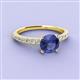 3 - Lillian Desire 6.50 mm Round Iolite and Diamond Engagement Ring 