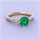 3 - Lillian Desire 6.00 mm Round Emerald and Diamond Engagement Ring 