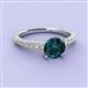 3 - Lillian Desire 6.50 mm Round London Blue Topaz and Diamond Engagement Ring 