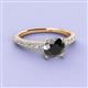 3 - Lillian Desire 6.00 mm Round Black and White Diamond Engagement Ring 