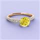 3 - Lillian Desire 6.50 mm Round Yellow and White Diamond Engagement Ring 