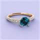 3 - Lillian Desire 6.50 mm Round Blue and White Diamond Engagement Ring 