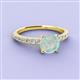 3 - Lillian Desire 6.00 mm Round Opal and Diamond Engagement Ring 
