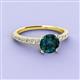 3 - Lillian Desire 6.50 mm Round London Blue Topaz and Diamond Engagement Ring 