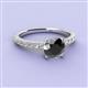 3 - Lillian Desire 6.00 mm Round Black and White Diamond Engagement Ring 