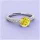 3 - Lillian Desire 6.50 mm Round Yellow and White Diamond Engagement Ring 