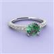 3 - Lillian Desire 6.50 mm Round Diamond and Lab Created Alexandrite Engagement Ring 