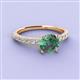 3 - Lillian Desire 6.50 mm Round Diamond and Lab Created Alexandrite Engagement Ring 
