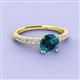3 - Lillian Desire 6.50 mm Round Blue and White Diamond Engagement Ring 