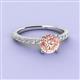 3 - Lillian Desire 6.50 mm Round Morganite and Diamond Engagement Ring 