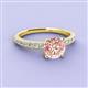 3 - Lillian Desire 6.50 mm Round Morganite and Diamond Engagement Ring 