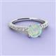 3 - Lillian Desire 6.00 mm Round Opal and Diamond Engagement Ring 