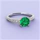 3 - Lillian Desire 6.00 mm Round Emerald and Diamond Engagement Ring 