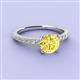 3 - Lillian Desire 6.00 mm Round Lab Created Yellow Sapphire and Diamond Engagement Ring 