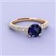 3 - Lillian Desire 6.00 mm Round Blue Sapphire and Diamond Engagement Ring 