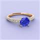 3 - Lillian Desire 6.50 mm Round Tanzanite and Diamond Engagement Ring 