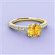 3 - Lillian Desire 6.50 mm Round Citrine and Diamond Engagement Ring 