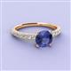 3 - Lillian Desire 6.50 mm Round Iolite and Diamond Engagement Ring 