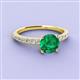 3 - Lillian Desire 6.00 mm Round Emerald and Diamond Engagement Ring 
