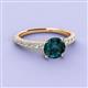 3 - Lillian Desire 6.50 mm Round London Blue Topaz and Diamond Engagement Ring 