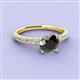3 - Lillian Desire 6.00 mm Round Black and White Diamond Engagement Ring 
