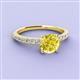 3 - Lillian Desire 6.50 mm Round Yellow and White Diamond Engagement Ring 