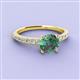 3 - Lillian Desire 6.50 mm Round Diamond and Lab Created Alexandrite Engagement Ring 