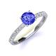 4 - Lillian Desire 6.50 mm Round Tanzanite and Diamond Engagement Ring 