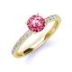 4 - Lillian Desire 6.50 mm Round Pink Tourmaline and Diamond Engagement Ring 