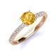 4 - Lillian Desire 6.50 mm Round Citrine and Diamond Engagement Ring 