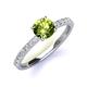 4 - Lillian Desire 6.50 mm Round Peridot and Diamond Engagement Ring 
