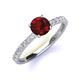 4 - Lillian Desire 6.50 mm Round Red Garnet and Diamond Engagement Ring 