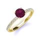 4 - Lillian Desire 6.50 mm Round Rhodolite Garnet and Diamond Engagement Ring 