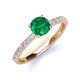 4 - Lillian Desire 6.00 mm Round Emerald and Diamond Engagement Ring 