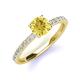 4 - Lillian Desire 6.00 mm Round Lab Created Yellow Sapphire and Diamond Engagement Ring 