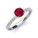 4 - Lillian Desire 6.00 mm Round Ruby and Diamond Engagement Ring 