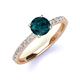 4 - Lillian Desire 6.50 mm Round London Blue Topaz and Diamond Engagement Ring 