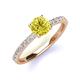 4 - Lillian Desire 6.50 mm Round Yellow and White Diamond Engagement Ring 