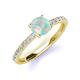 4 - Lillian Desire 6.00 mm Round Opal and Diamond Engagement Ring 
