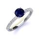 4 - Lillian Desire 6.00 mm Round Blue Sapphire and Diamond Engagement Ring 