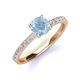4 - Lillian Desire 6.50 mm Round Aquamarine and Diamond Engagement Ring 