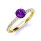 4 - Lillian Desire 6.50 mm Round Amethyst and Diamond Engagement Ring 