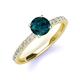 4 - Lillian Desire 6.50 mm Round London Blue Topaz and Diamond Engagement Ring 