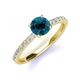 4 - Lillian Desire 6.50 mm Round Blue and White Diamond Engagement Ring 