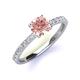 4 - Lillian Desire 6.50 mm Round Morganite and Diamond Engagement Ring 