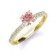 4 - Lillian Desire 6.50 mm Round Morganite and Diamond Engagement Ring 