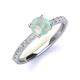 4 - Lillian Desire 6.00 mm Round Opal and Diamond Engagement Ring 