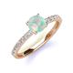 4 - Lillian Desire 6.00 mm Round Opal and Diamond Engagement Ring 