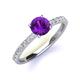 4 - Lillian Desire 6.50 mm Round Amethyst and Diamond Engagement Ring 