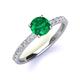 4 - Lillian Desire 6.00 mm Round Emerald and Diamond Engagement Ring 